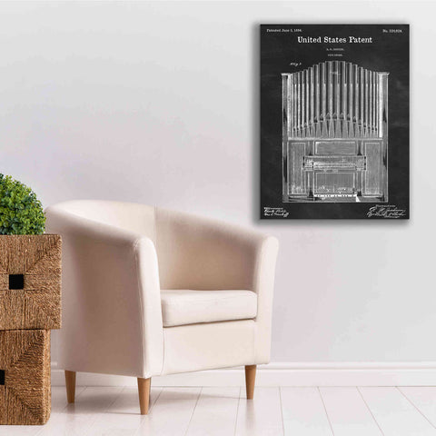 Image of 'Pipe Organ Blueprint Patent Chalkboard,' Canvas Wall Art,26 x 34