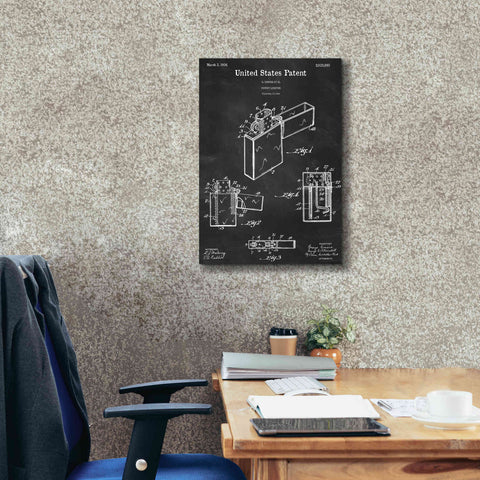 Image of 'Pocket Lighter Blueprint Patent Chalkboard,' Canvas Wall Art,18 x 26