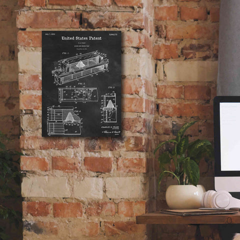 Image of 'Queen and Drone Trap Blueprint Patent Chalkboard,' Canvas Wall Art,12 x 16