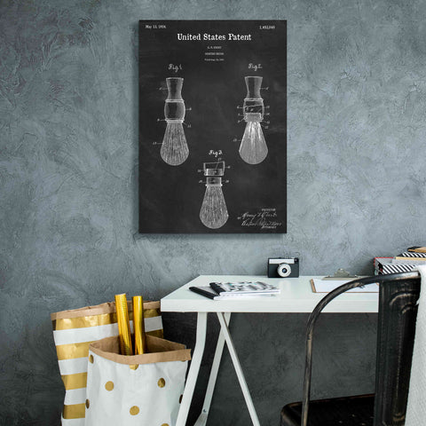 Image of 'Shaving Brush Blueprint Patent Chalkboard,' Canvas Wall Art,18 x 26
