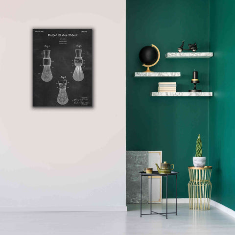Image of 'Shaving Brush Blueprint Patent Chalkboard,' Canvas Wall Art,26 x 34