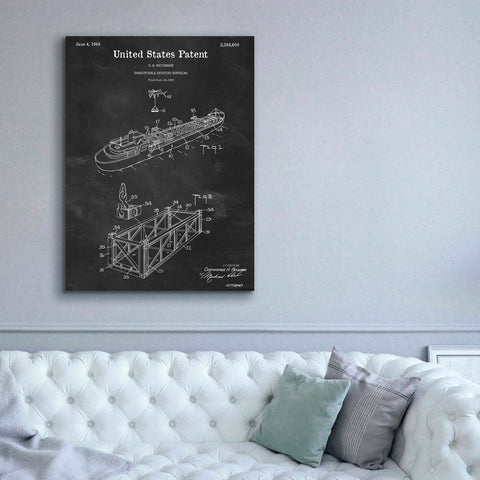 Image of 'Shipping Gondola Blueprint Patent Chalkboard,' Canvas Wall Art,40 x 54