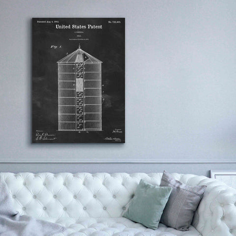 Image of 'Silo Blueprint Patent Chalkboard,' Canvas Wall Art,40 x 54