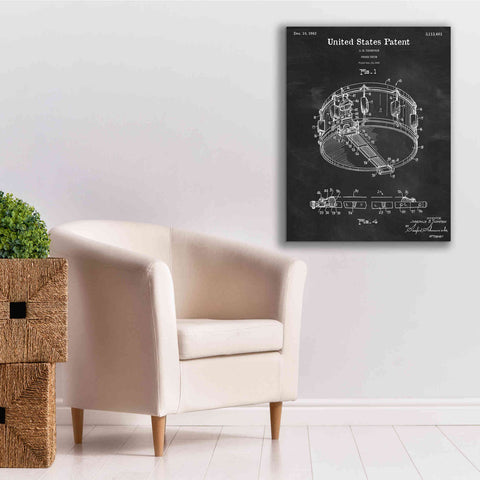 Image of 'Snare Drum Blueprint Patent Chalkboard,' Canvas Wall Art,26 x 34