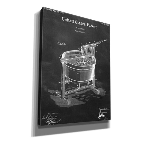 Image of 'Washing Machine Blueprint Patent Chalkboard,' Canvas Wall Art,12x16x1.1x0,18x26x1.1x0,26x34x1.74x0,40x54x1.74x0