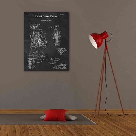 Image of 'Bicycle Stop-light Switch Blueprint Patent Chalkboard,' Canvas Wall Art,26 x 34