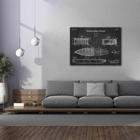 Image of 'Surfboard Blueprint Patent Chalkboard,' Canvas Wall Art,54 x 40