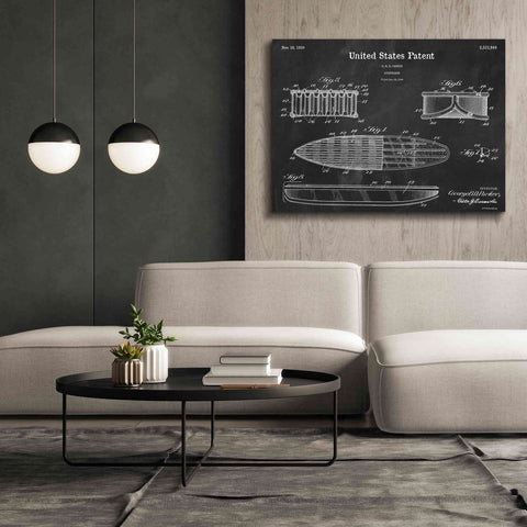Image of 'Surfboard Blueprint Patent Chalkboard,' Canvas Wall Art,54 x 40