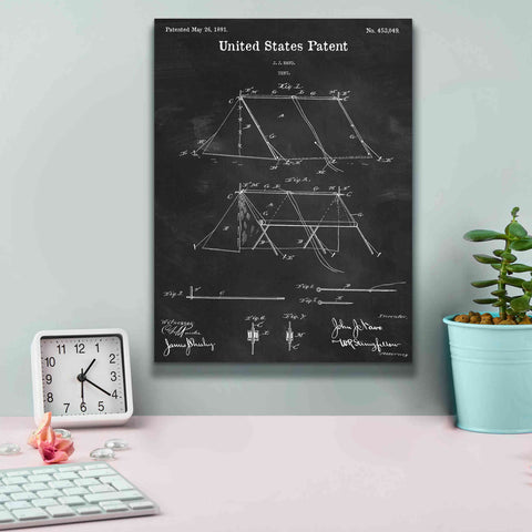 Image of 'Tent Blueprint Patent Chalkboard,' Canvas Wall Art,12 x 16