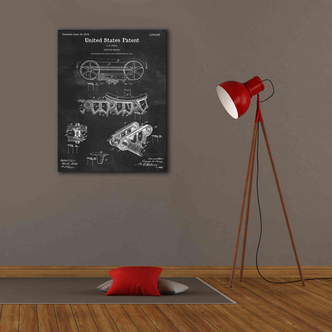 Image of 'Traction Engine Blueprint Patent Chalkboard,' Canvas Wall Art,26 x 34