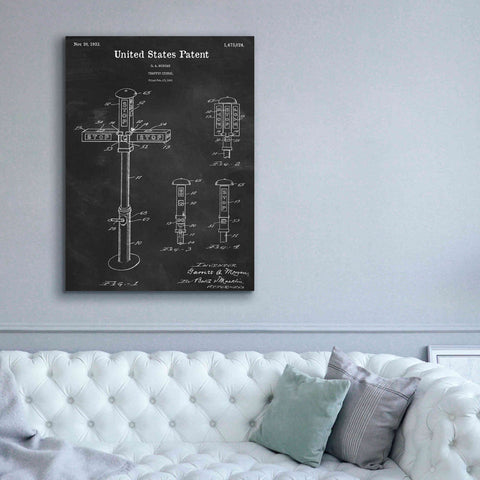 Image of 'Vintage Traffic Signal Blueprint Patent Chalkboard,' Canvas Wall Art,40 x 54