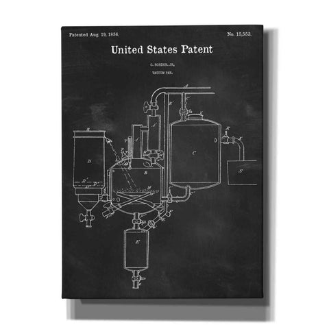 Image of 'Vacuum Pan Blueprint Patent Chalkboard,' Canvas Wall Art,12x16x1.1x0,18x26x1.1x0,26x34x1.74x0,40x54x1.74x0