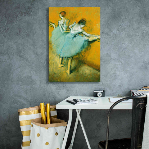 Image of 'Dancers at the Barre' by Edgar Degas, Canvas Wall Art,18 x 26