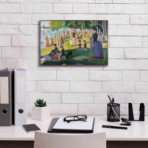 Image of 'A Sunday on La Grande Jatte' by Georges Seurat, Canvas Wall Art,18 x 12