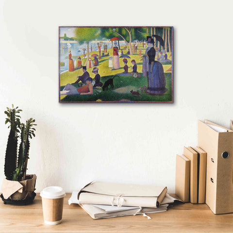 Image of 'A Sunday on La Grande Jatte' by Georges Seurat, Canvas Wall Art,18 x 12