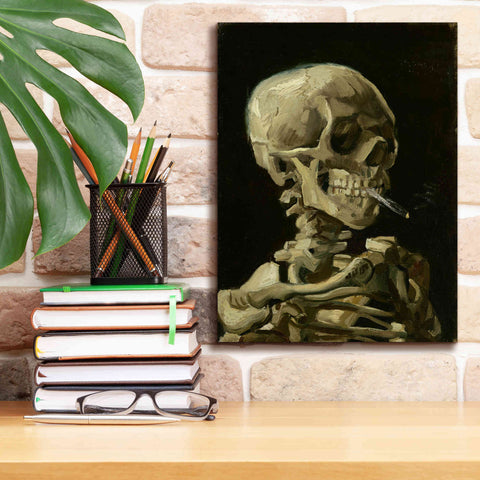 Image of 'Head of a Skeleton with a Burning Cigarette' by Vincent van Gogh, Canvas Wall Art,12 x 16