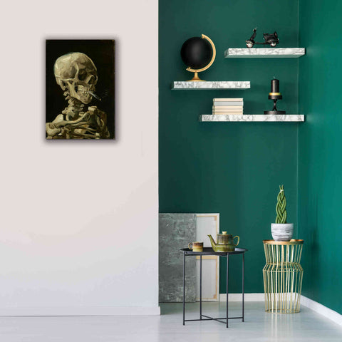 Image of 'Head of a Skeleton with a Burning Cigarette' by Vincent van Gogh, Canvas Wall Art,18 x 26