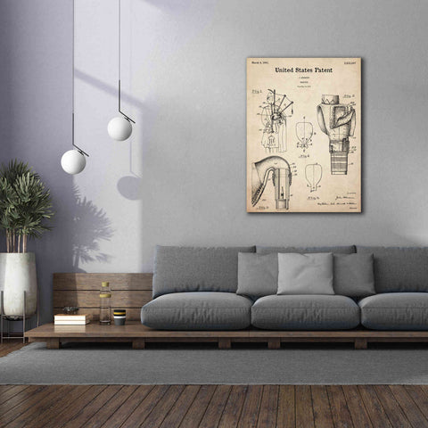 Image of 'Bagpipe Blueprint Patent Parchment,' Canvas Wall Art,40 x 54