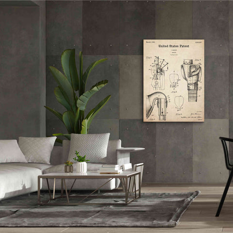 Image of 'Bagpipe Blueprint Patent Parchment,' Canvas Wall Art,40 x 54