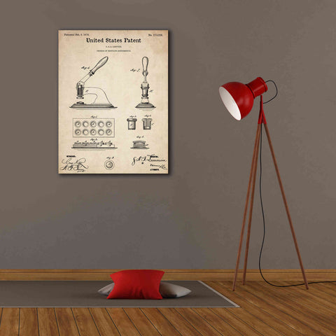 Image of 'Capsuling Medicine Blueprint Patent Parchment,' Canvas Wall Art,26 x 34