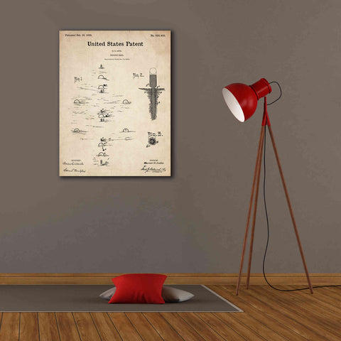 Image of 'Croquet Blueprint Patent Parchment,' Canvas Wall Art,26 x 34
