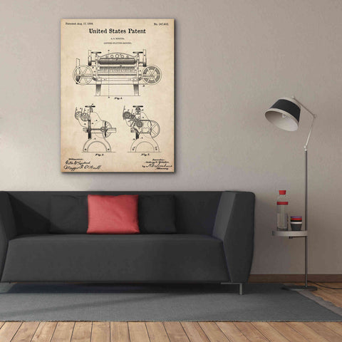 Image of 'Leather Splitting Machine Blueprint Patent Parchment,' Canvas Wall Art,40 x 54