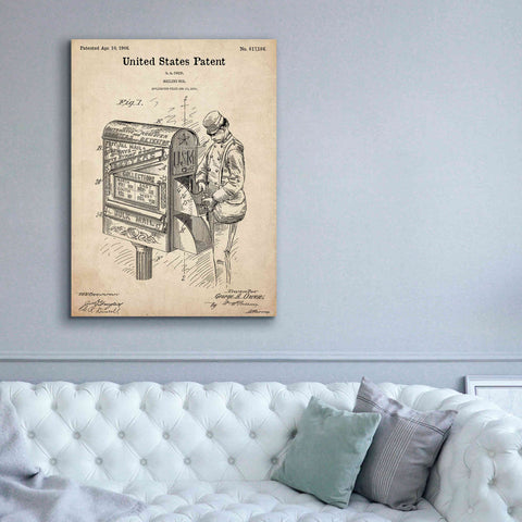 Image of 'Mailbox Blueprint Patent Parchment,' Canvas Wall Art,40 x 54