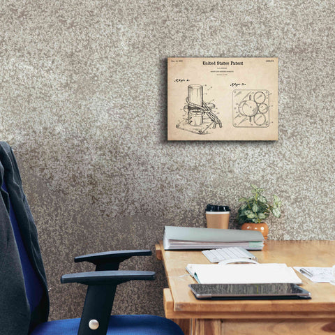 Image of 'Marine Line Secure Device Blueprint Patent Parchment,' Canvas Wall Art,16 x 12
