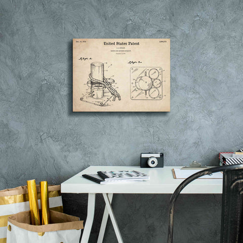 Image of 'Marine Line Secure Device Blueprint Patent Parchment,' Canvas Wall Art,16 x 12