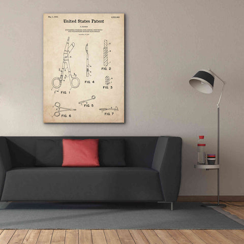 Image of 'Medical Instruments Blueprint Patent Parchment,' Canvas Wall Art,40 x 54