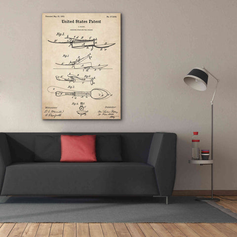 Image of 'Medicine Spoon Blueprint Patent Parchment,' Canvas Wall Art,40 x 54