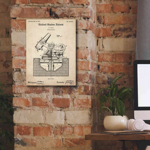 Image of 'Mortar Mounting Blueprint Patent Parchment,' Canvas Wall Art,12 x 16