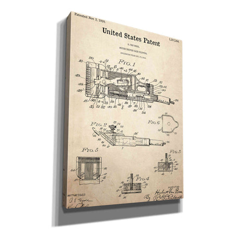 Image of 'Motor Hair Clipper Blueprint Patent Parchment,' Canvas Wall Art,12x16x1.1x0,18x26x1.1x0,26x34x1.74x0,40x54x1.74x0