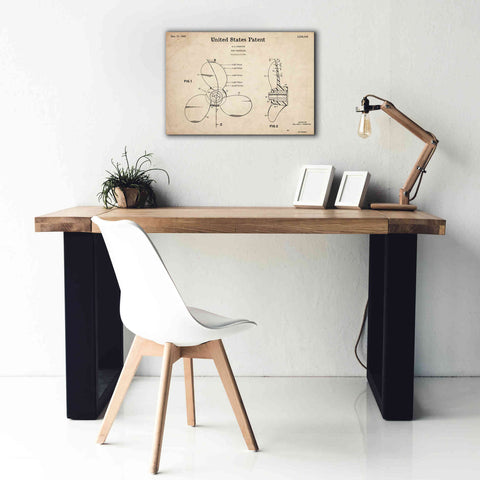 Image of 'Boat Propeller Blueprint Patent Parchment,' Canvas Wall Art,26 x 18