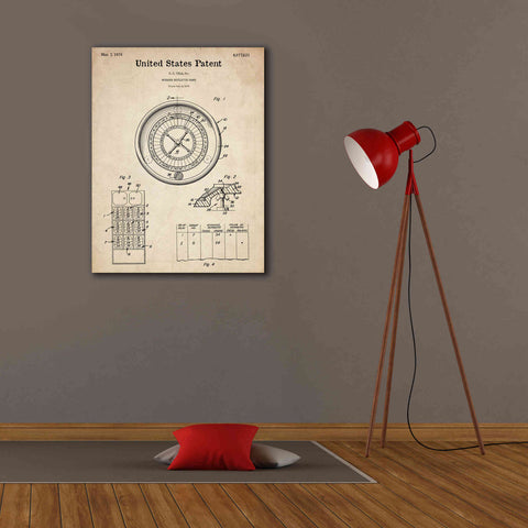 Image of 'Roulette Blueprint Patent Parchment,' Canvas Wall Art,26 x 34