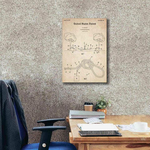 Image of 'Slackline Blueprint Patent Parchment,' Canvas Wall Art,18 x 26