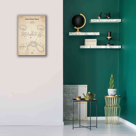 Image of 'Slackline Blueprint Patent Parchment,' Canvas Wall Art,18 x 26