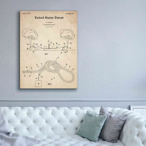 Image of 'Slackline Blueprint Patent Parchment,' Canvas Wall Art,40 x 54
