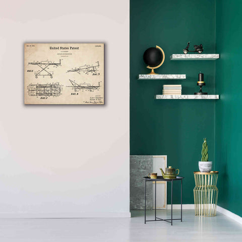 Image of 'EMT Stretcher Blueprint Patent Parchment,' Canvas Wall Art,34 x 26