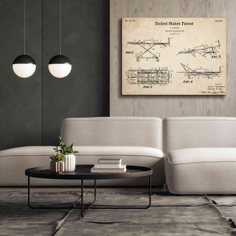 Image of 'EMT Stretcher Blueprint Patent Parchment,' Canvas Wall Art,54 x 40