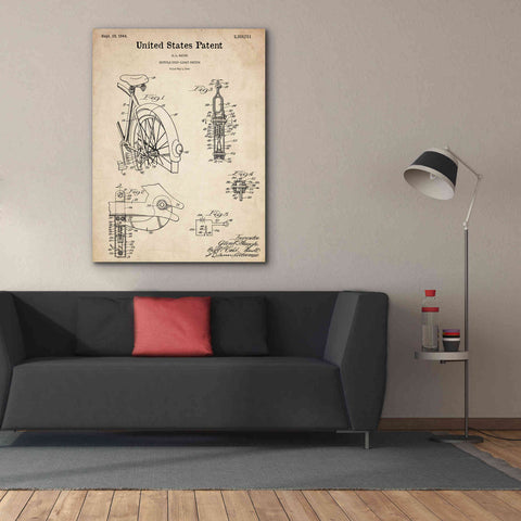 Image of 'Bicycle Stop-light Switch Blueprint Patent Parchment,' Canvas Wall Art,40 x 54
