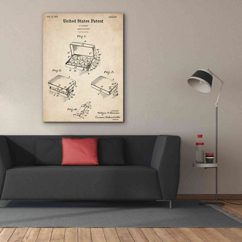 Image of 'Pharmacy Tablet Container Blueprint Patent Parchment,' Canvas Wall Art,40 x 54
