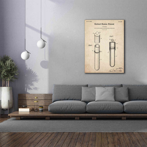 Image of 'Test Tube Blueprint Patent Parchment,' Canvas Wall Art,40 x 54