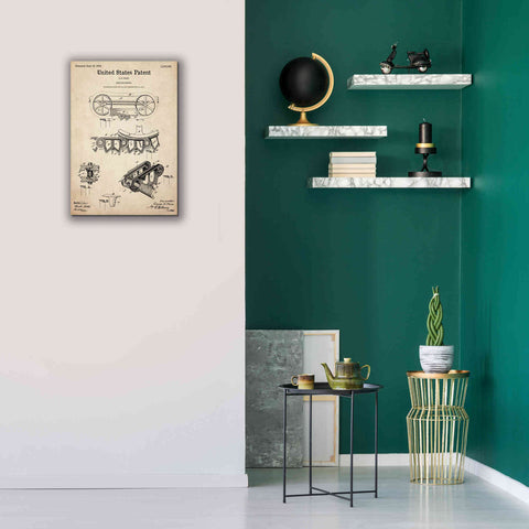 Image of 'Traction Engine Blueprint Patent Parchment,' Canvas Wall Art,18 x 26
