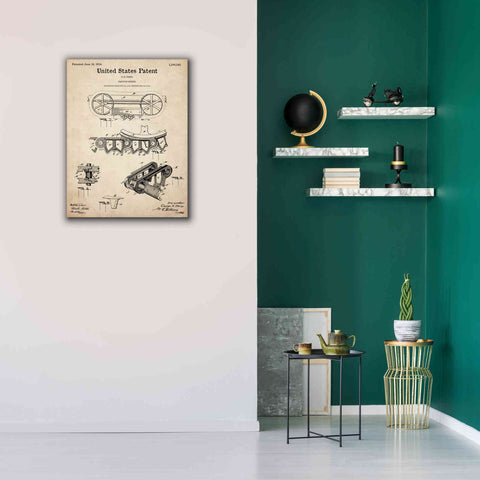 Image of 'Traction Engine Blueprint Patent Parchment,' Canvas Wall Art,26 x 34