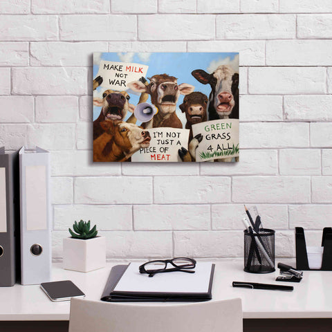 Image of 'Political Moooovement' by Lucia Heffernan, Canvas Wall Art,16x12