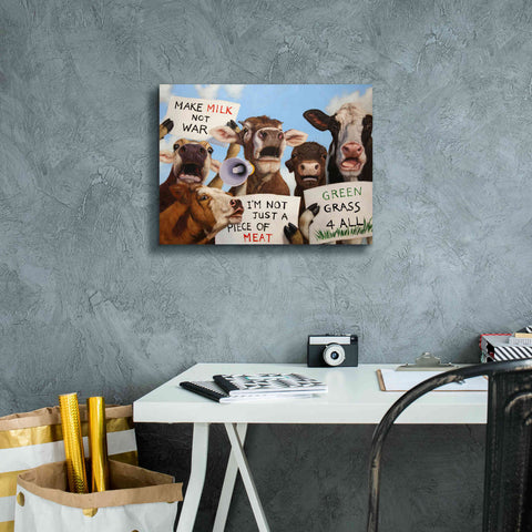 Image of 'Political Moooovement' by Lucia Heffernan, Canvas Wall Art,16x12
