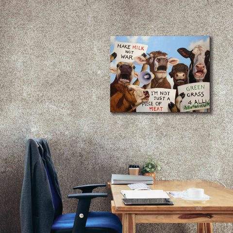 Image of 'Political Moooovement' by Lucia Heffernan, Canvas Wall Art,34x26