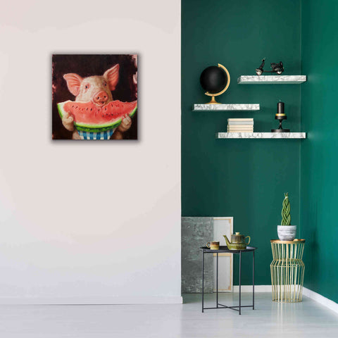 Image of 'Pig Out' by Lucia Heffernan, Canvas Wall Art,26x26