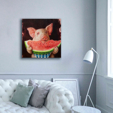 Image of 'Pig Out' by Lucia Heffernan, Canvas Wall Art,37x37